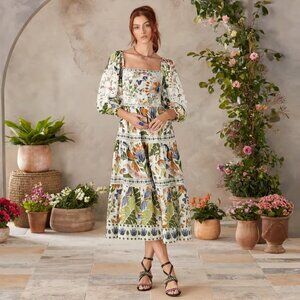 Farm Rio Summer Garden Midi Dress XL